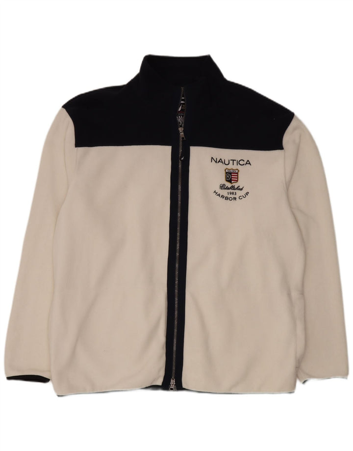 Giacca in pile da uomo Nautica UK 44 2XL Poliestere color block bianco