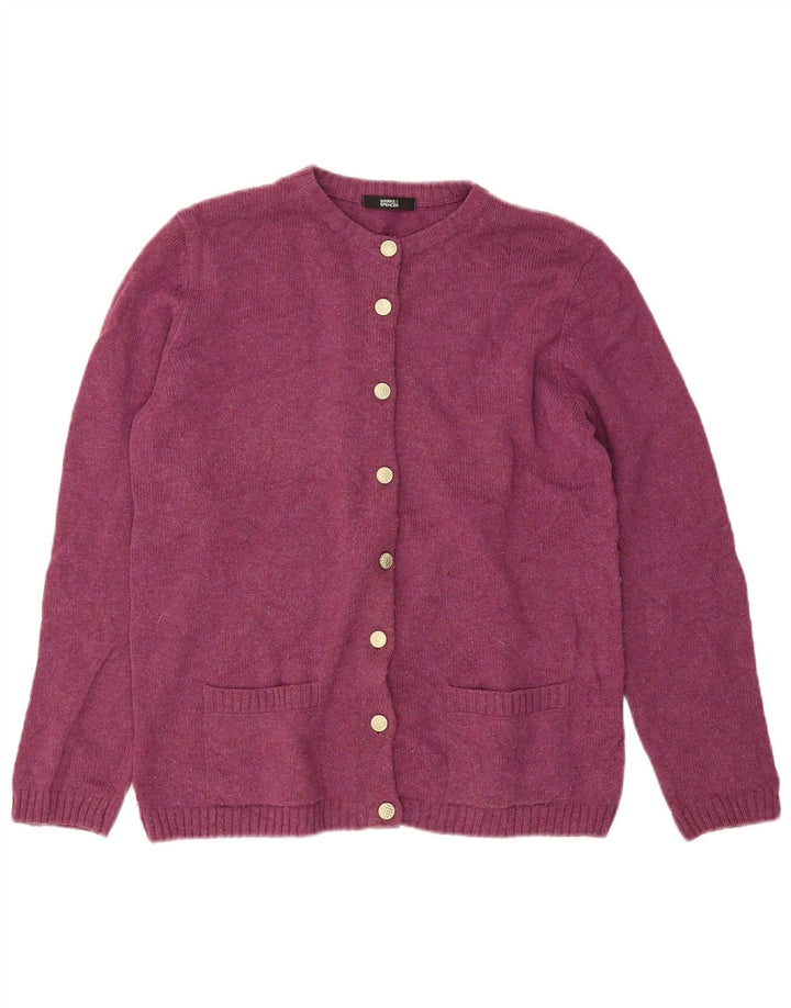 Maglione cardigan da donna Marks & Spencer UK 12 Acrilico viola medio