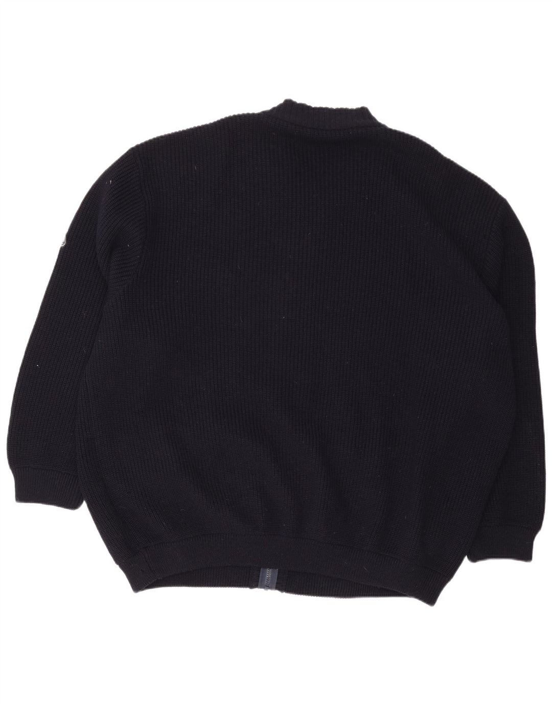 Maglione cardigan oversize da uomo vintage XL in lana blu navy