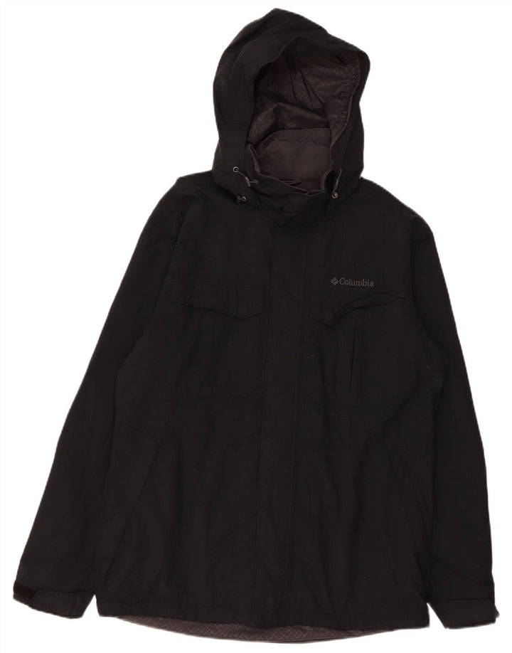 Giacca a vento con cappuccio da uomo Columbia UK 38 nylon nero medio