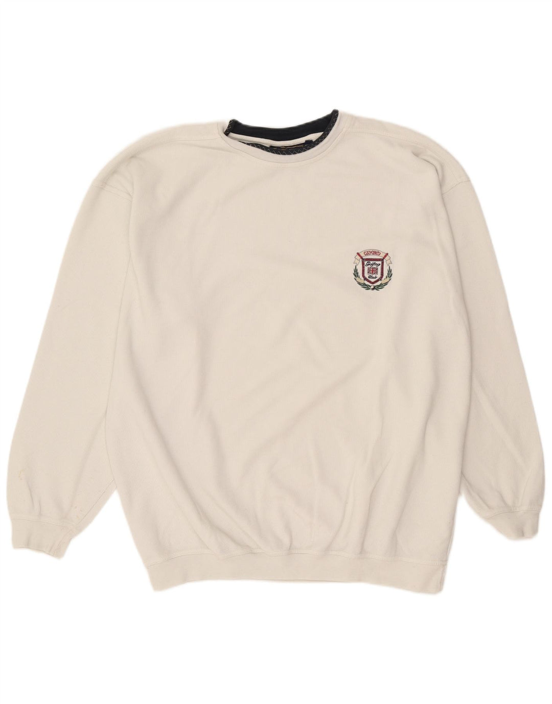 Felpa da uomo vintage maglione 2XL cotone bianco
