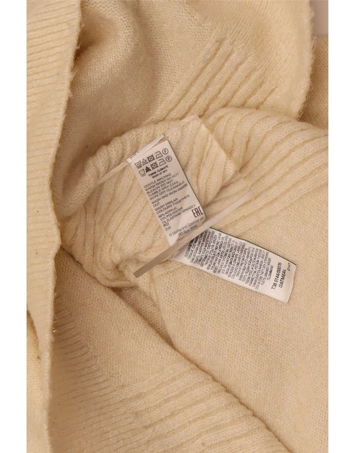 Maglione maglione da uomo Marks & Spencer a collo alto in acrilico beige medio