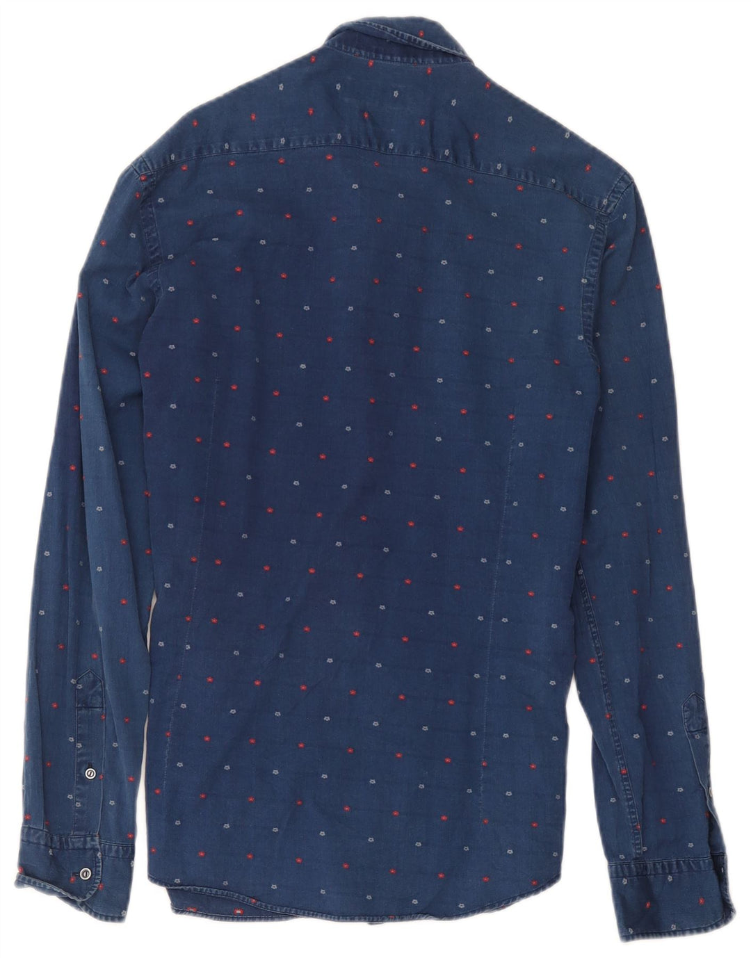 Camicia di jeans da uomo Massimo Dutti blu navy medio floreale