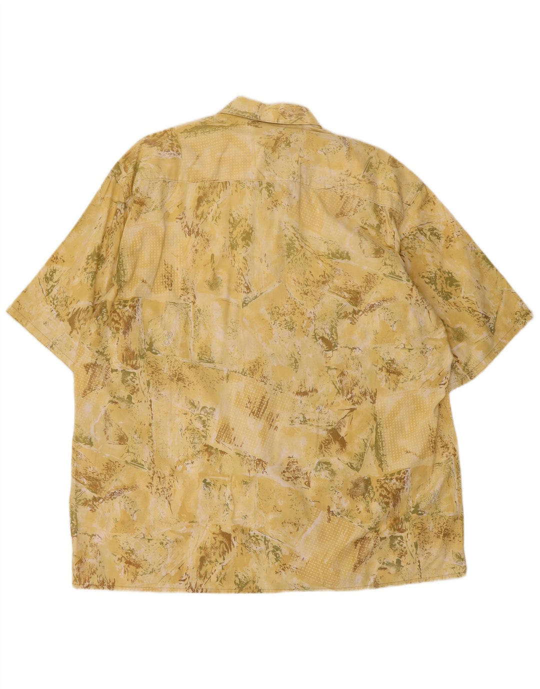 Camicia a maniche corte da uomo con motivo astratto Alpenland taglia 42 grande gialla