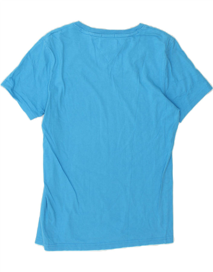 TOMMY HILFIGER Womens T-Shirt Top UK 14 Medium Blue Cotton Vintage Tommy Hilfiger and Second-Hand Tommy Hilfiger from Messina Hembry 