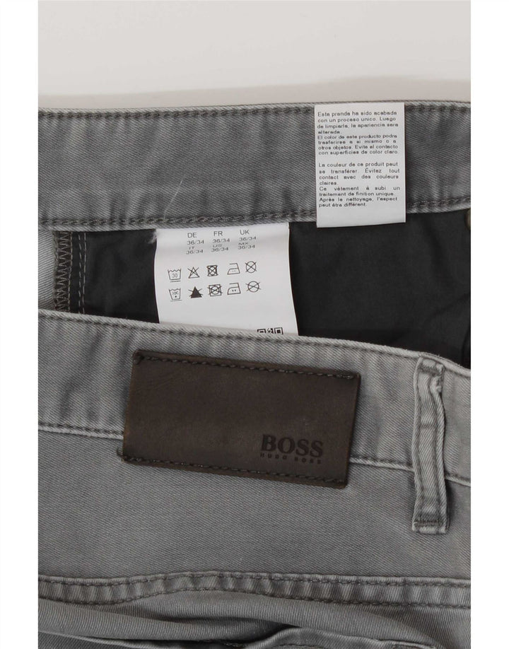 Jeans dritti da uomo Hugo Boss W36 L34 cotone grigio
