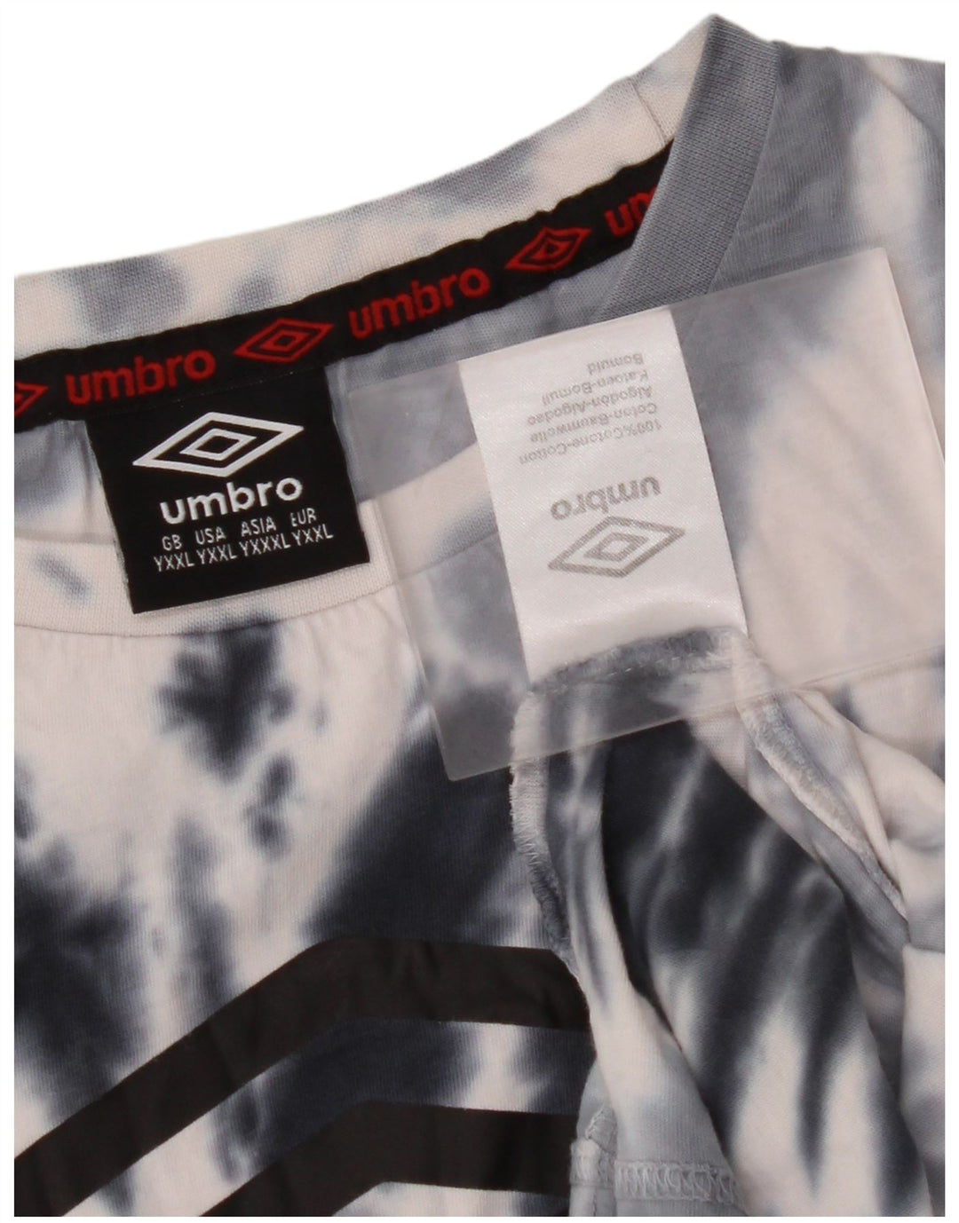 T-shirt grafica per ragazzi UMBRO Top 15-16 anni 2XL Cotone tie-dye grigio