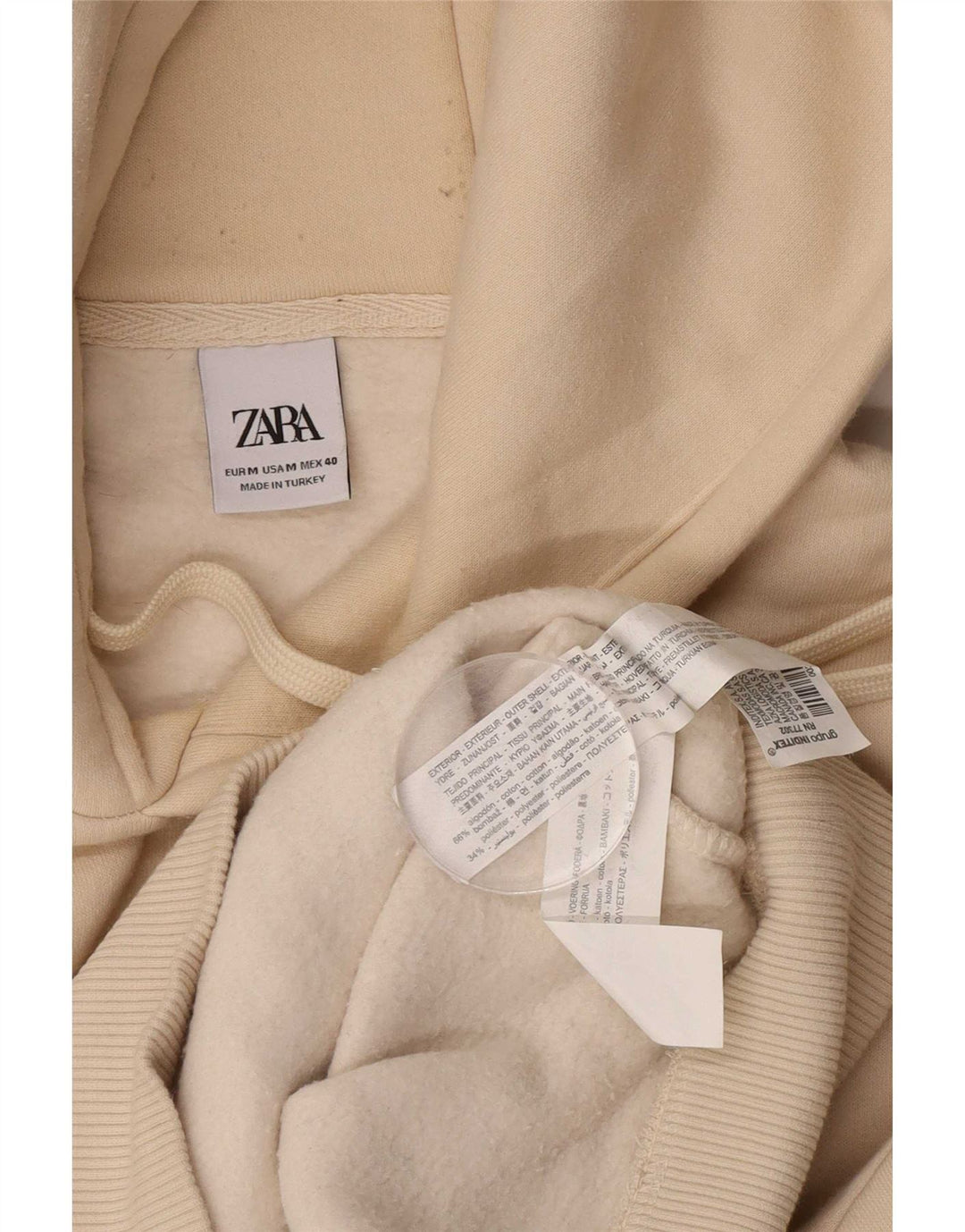 Maglione con cappuccio da uomo Zara in cotone beige medio