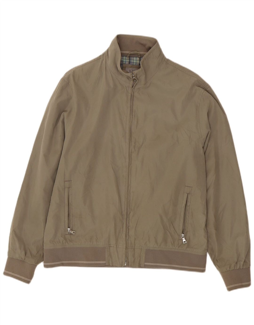 Giubbotto bomber vestibilità regolare da uomo Marks & Spencer UK 40 Large Beige Poliestere