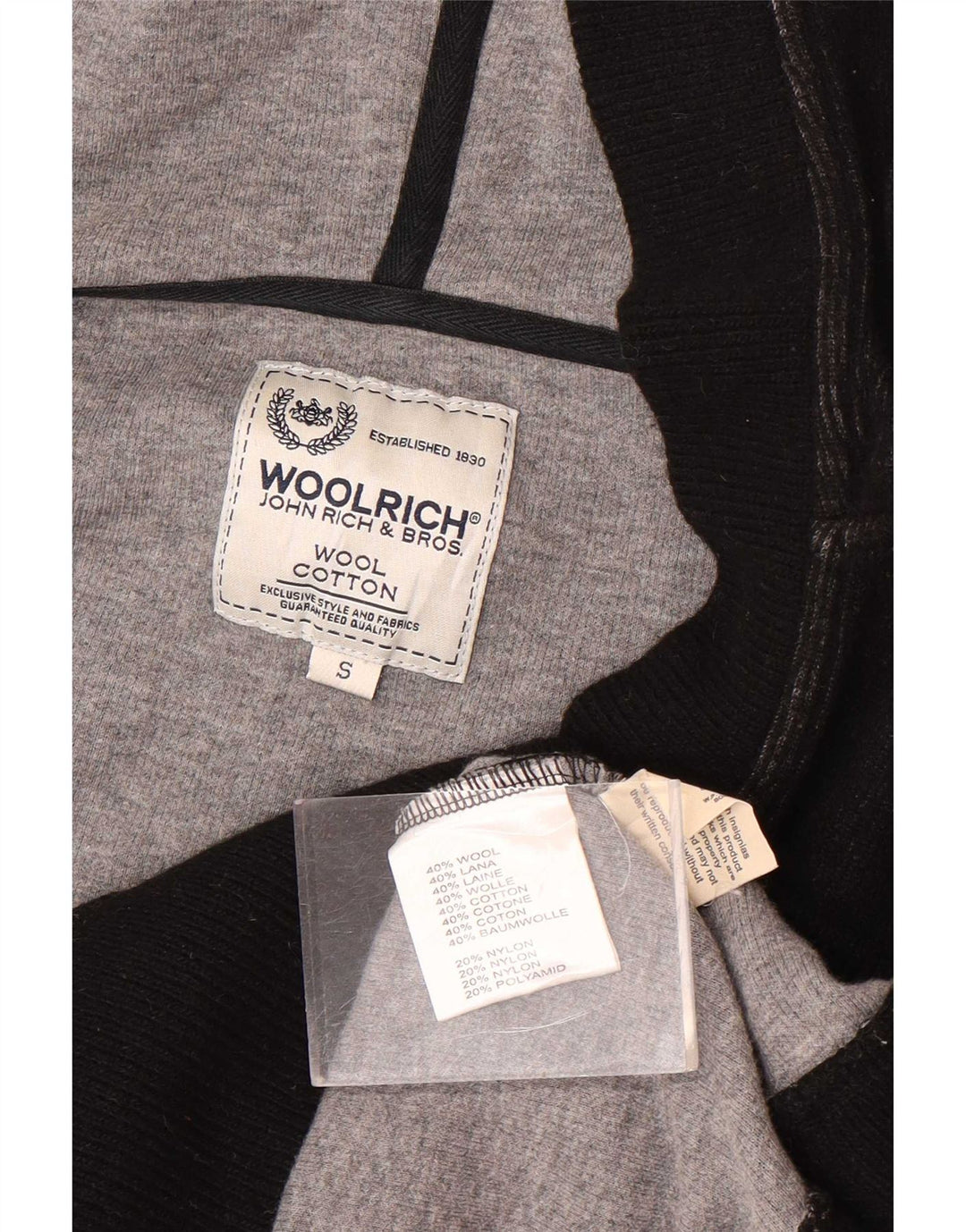 Maglione con cappuccio da donna Woolrich UK 10 piccolo in lana nera