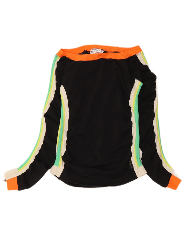 Max & Co. Top da donna con spalle scoperte UK 12 Medium Black Colourblock