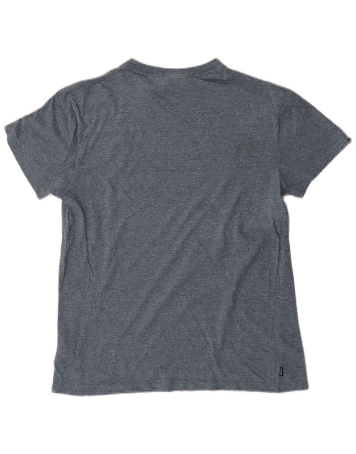 T-shirt da uomo Superdry Top in cotone chiazzato blu medio