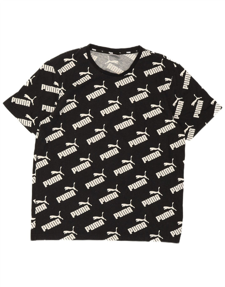 T-shirt grafica da uomo PUMA Top in cotone nero medio
