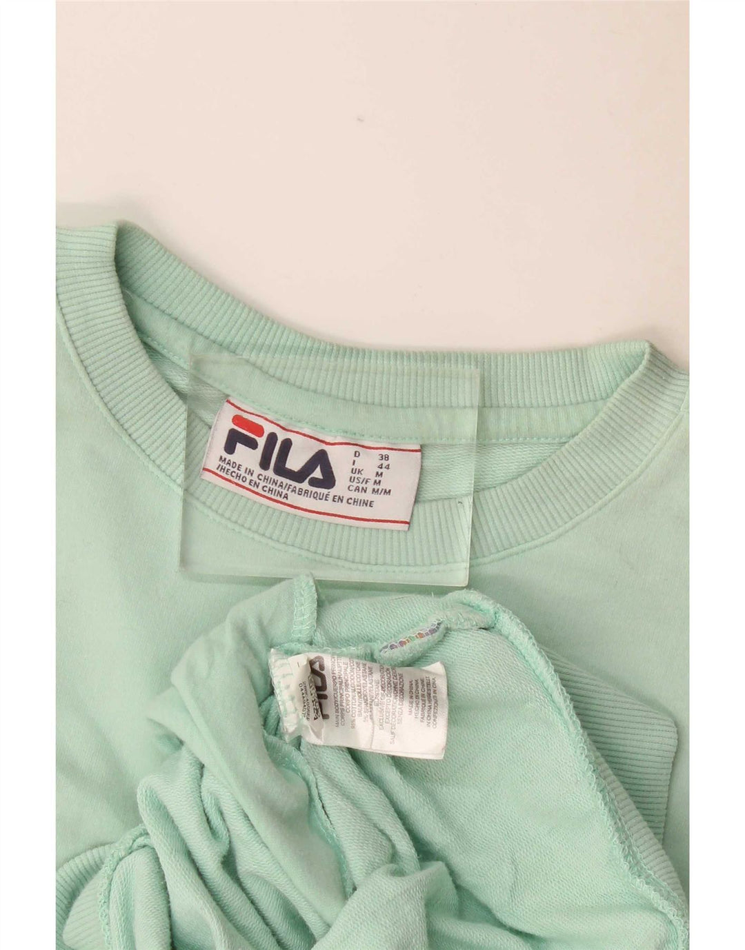 Fila Donna Felpa Maglione UK 14 Medio Turchese Cotone