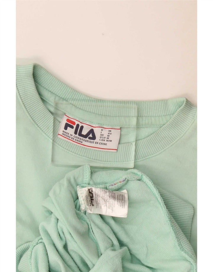 Fila Donna Felpa Maglione UK 14 Medio Turchese Cotone