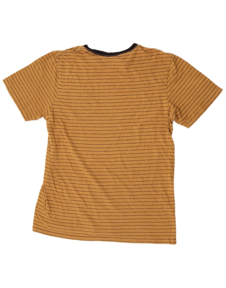 T-shirt da uomo Volcom Top in cotone a righe gialle medie