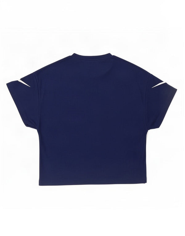 T-shirt corta con grafica Nike per ragazze, 12-13 anni, grande, in poliestere blu navy
