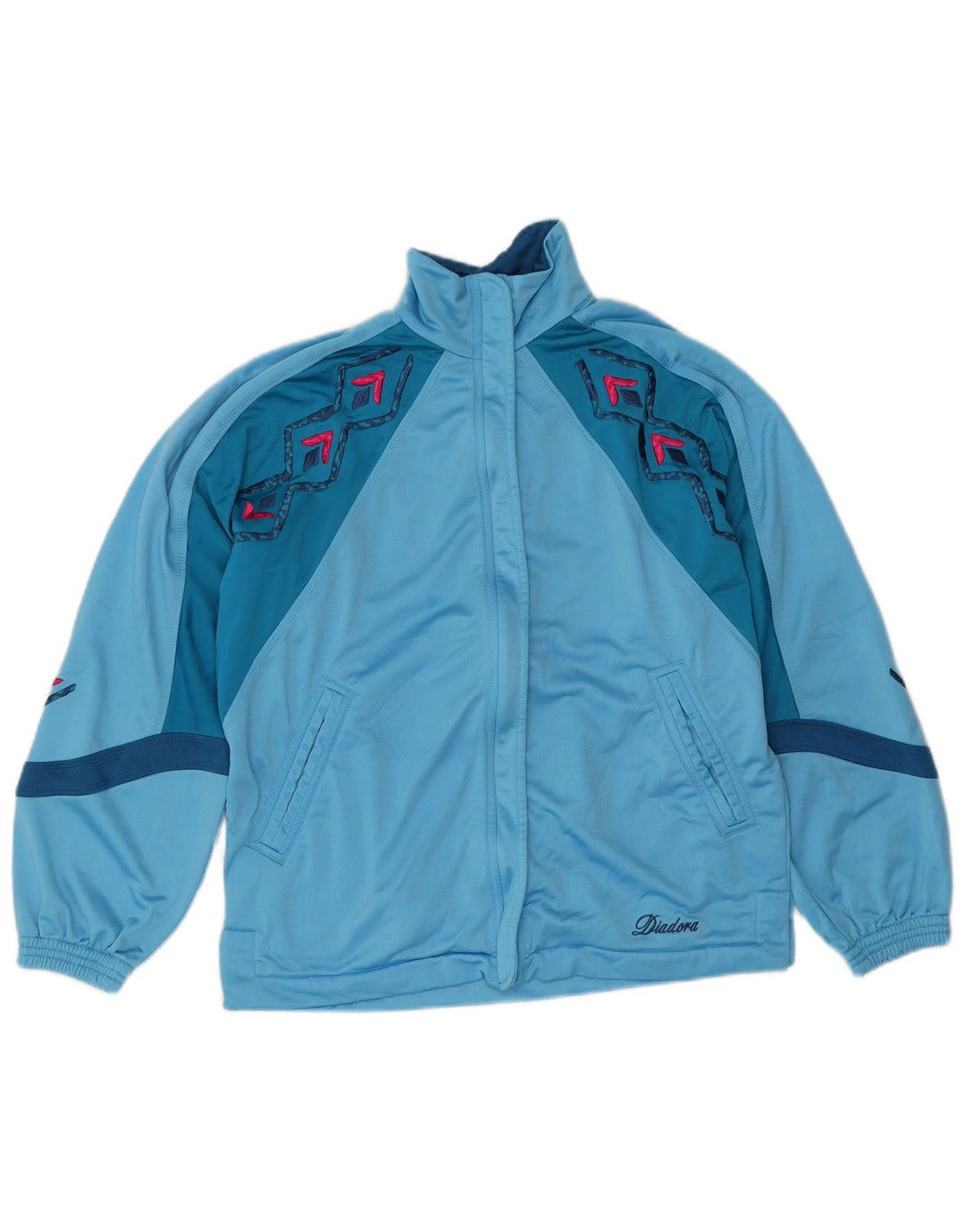 Giacca da tuta grafica da donna Diadora IT 40 Blu medio Colourblock