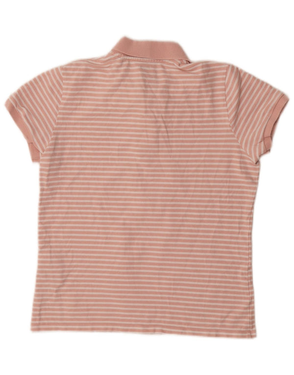 Polo da donna Levi's UK 12 in cotone a righe rosa medio