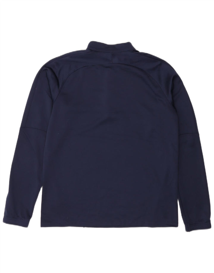 Maglia da ginnastica PUMA da uomo con zip e collo, taglia grande, blu navy