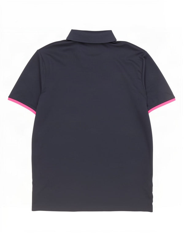 Polo Adidas da uomo XL in poliestere color block blu navy