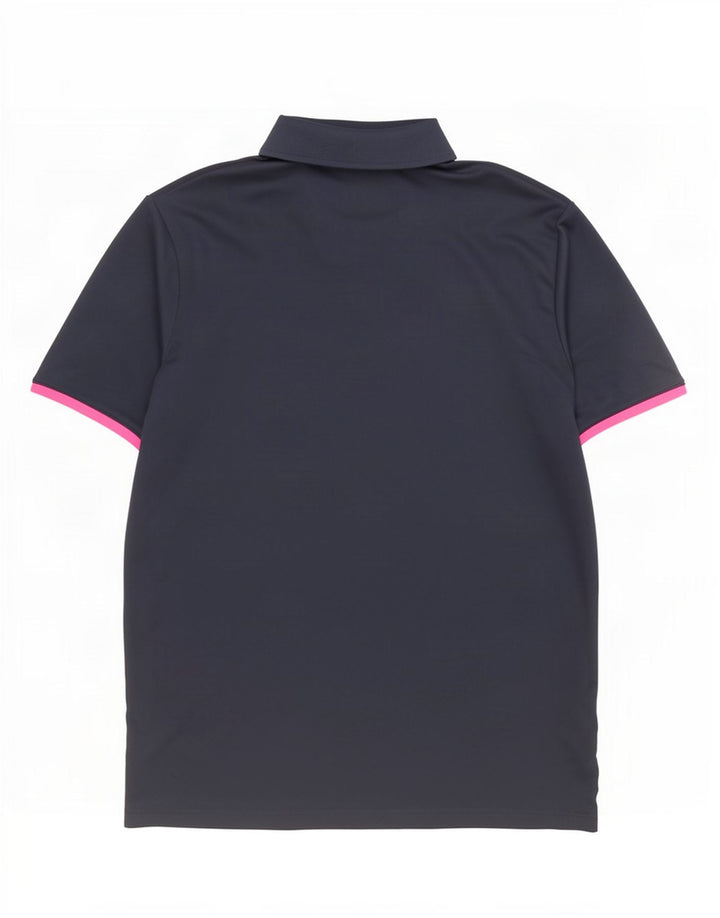 Polo Adidas da uomo XL in poliestere color block blu navy