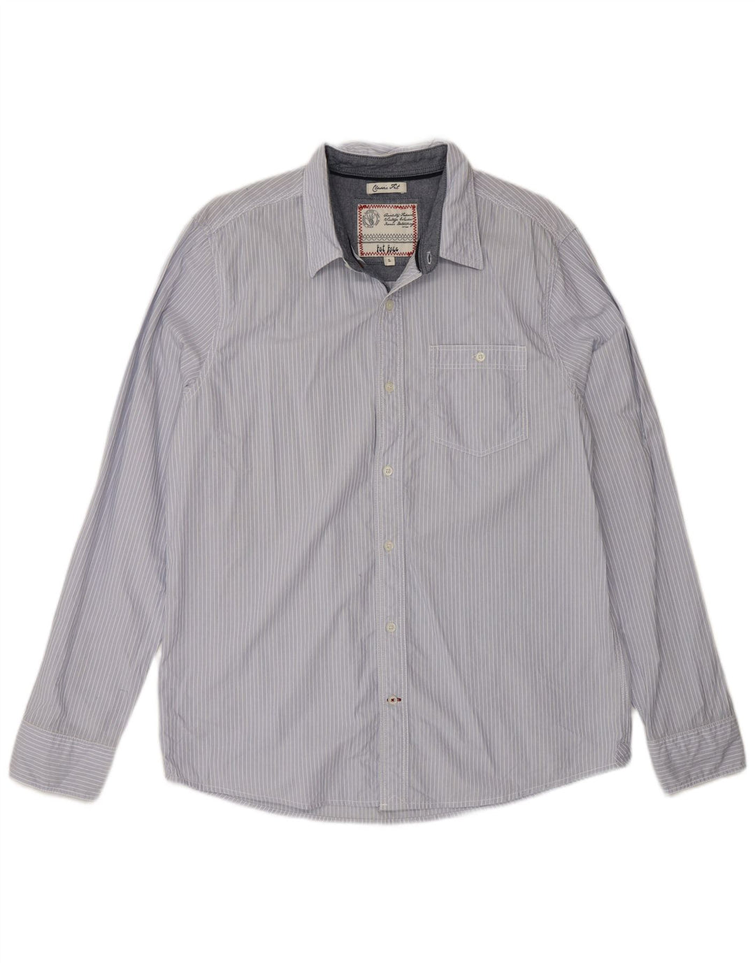 Camicia da uomo dal taglio classico Fat Face, cotone gessato blu grande