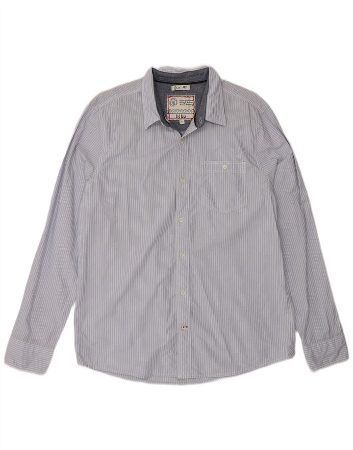 Camicia da uomo dal taglio classico Fat Face, cotone gessato blu grande