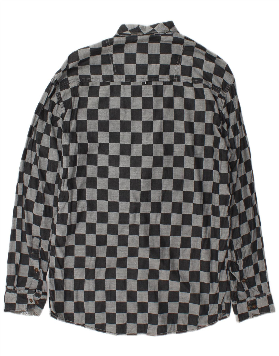 Camicia vintage da uomo grigio medio geometrico