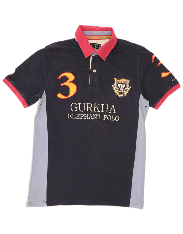 Polo da rugby grafica da uomo Joules, cotone color block medio blu navy