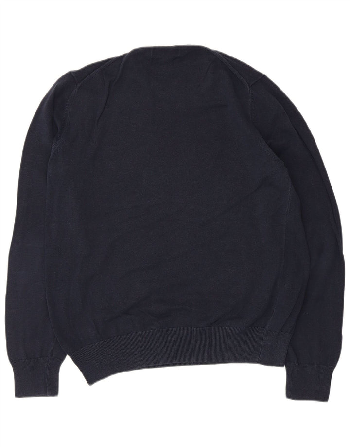 Maglione maglione girocollo da uomo Marks & Spencer grande cotone blu navy