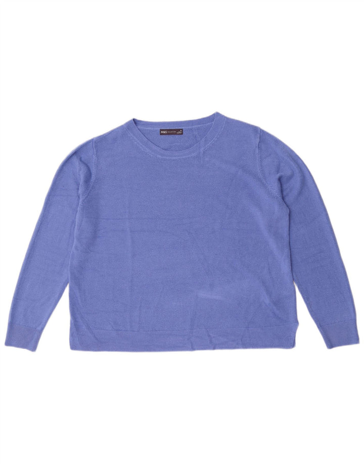 Maglione maglione girocollo da donna Marks & Spencer UK 20 2XL Blu