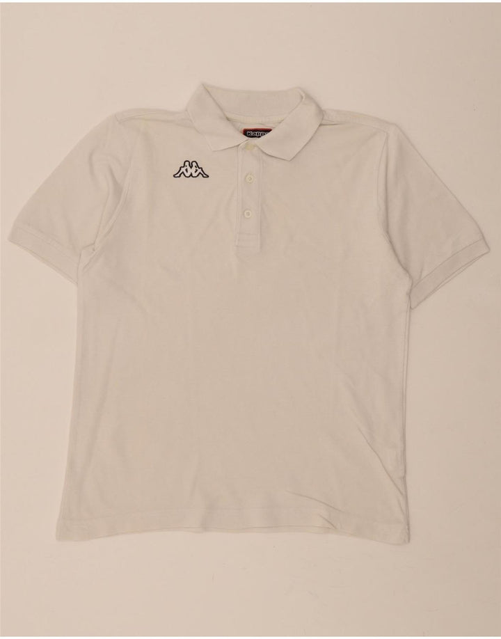 KAPPA Mens Polo Shirt Medium White Cotton Vintage Kappa and Second-Hand Kappa from Messina Hembry 