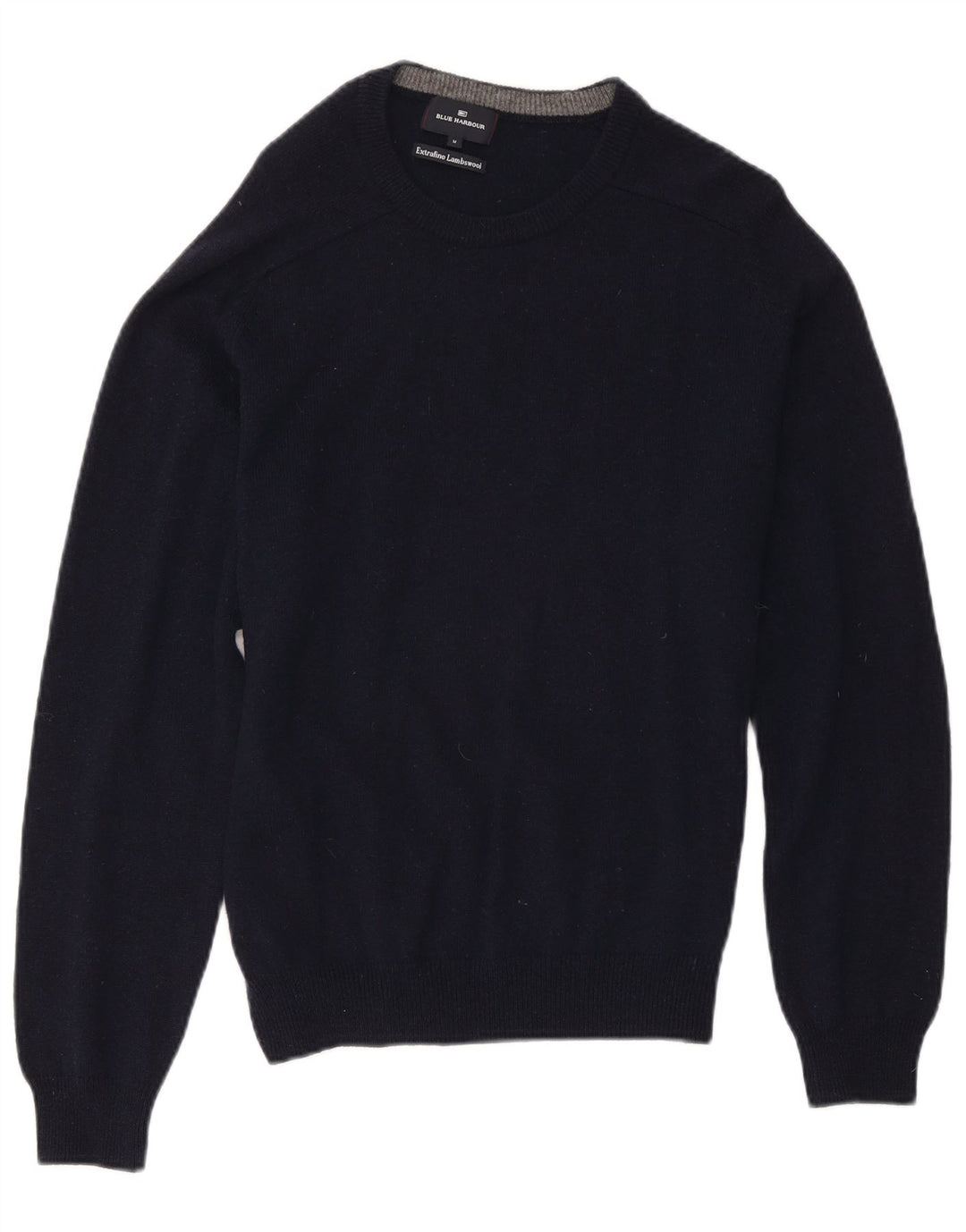 Maglione maglione girocollo da uomo Marks & Spencer blu Harbour blu navy medio