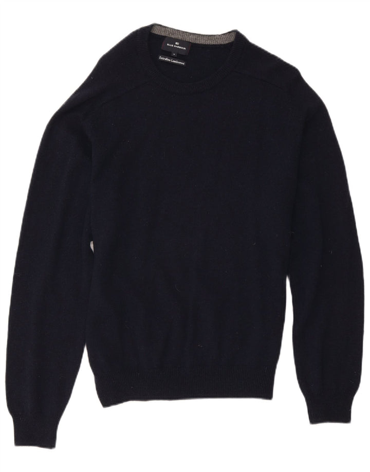 Maglione maglione girocollo da uomo Marks & Spencer blu Harbour blu navy medio