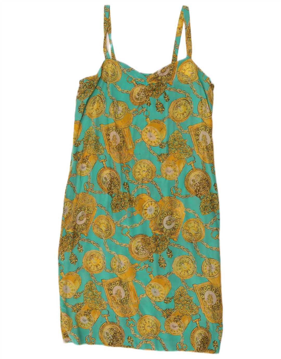 Abito sottoveste vintage da donna con motivo astratto UL 12 turchese medio