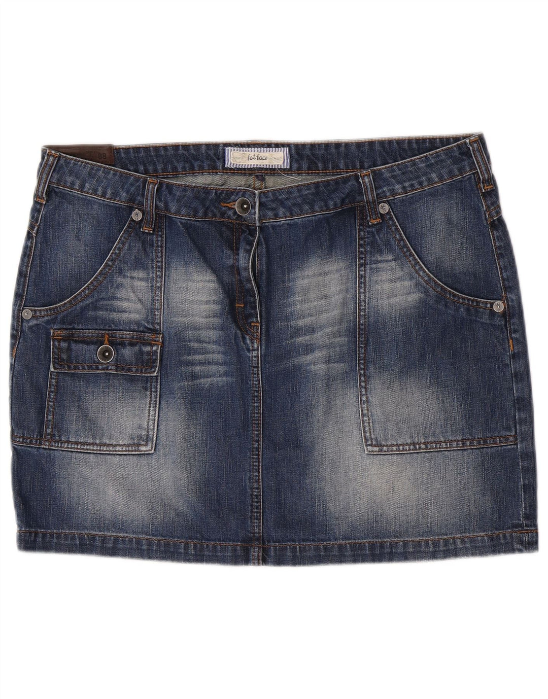 Gonna mini cargo in denim da donna Fat Face W36 XL in cotone blu