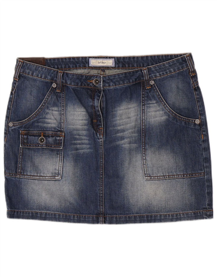 Gonna mini cargo in denim da donna Fat Face W36 XL in cotone blu