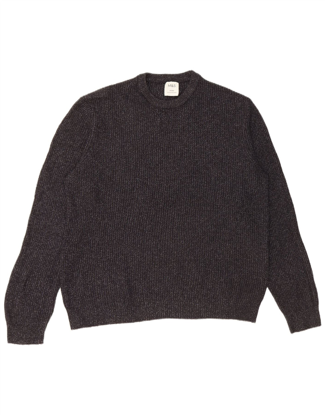 Maglione maglione girocollo da uomo Marks & Spencer medio blu navy screziato