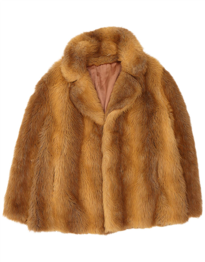 Giacca vintage da donna in pelliccia sintetica EU 38 Modacrile marrone medio