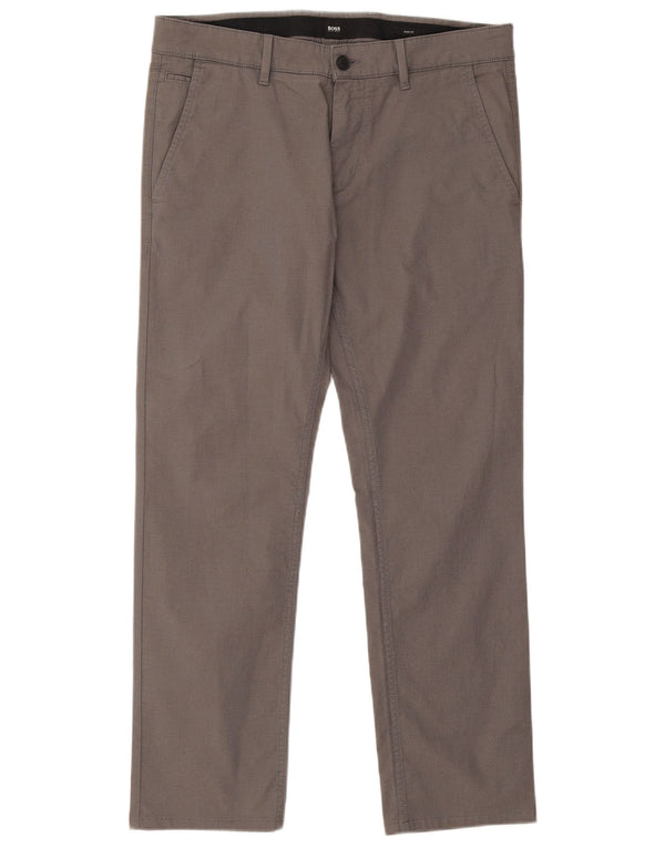 Pantaloni chino slim fit da uomo Hugo Boss W34 L30 cotone grigio