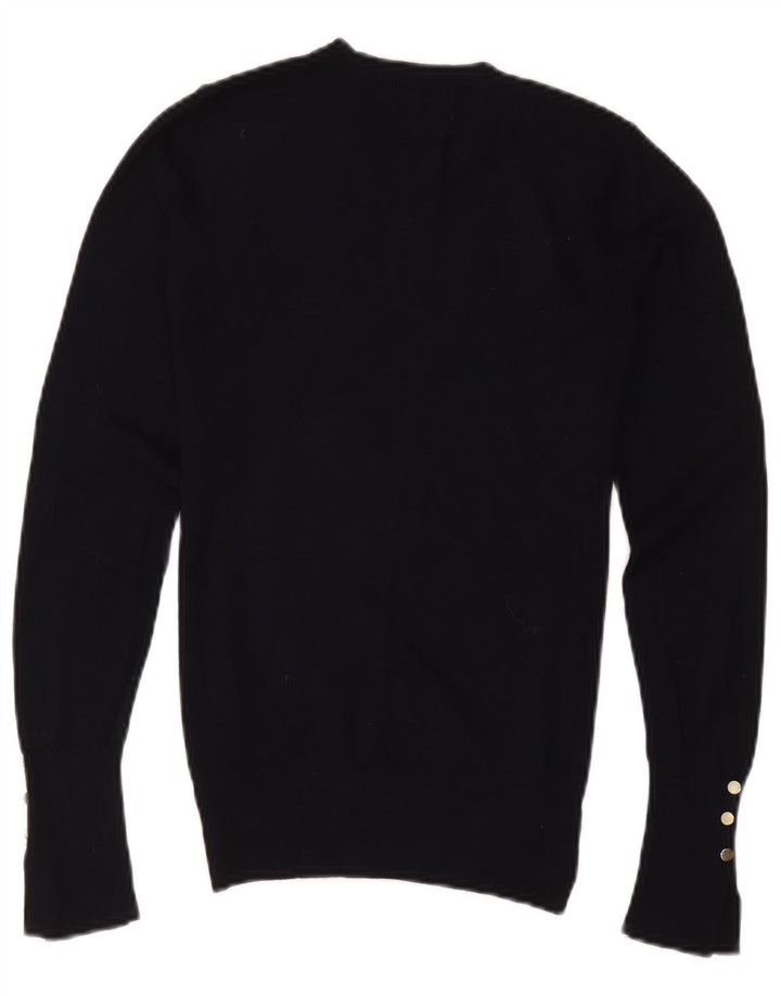 Maglione maglione girocollo da donna Zara UK 12 viscosa nera media