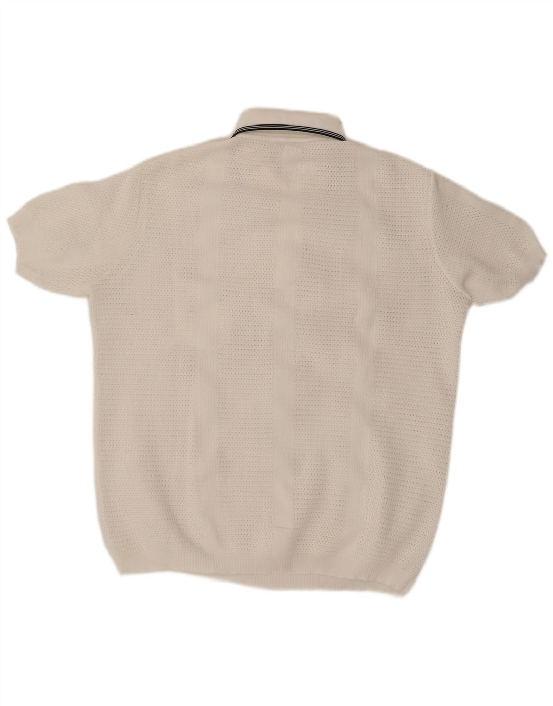 Maglione Trevira da uomo a maniche corte con collo a polo, grande poliestere bianco