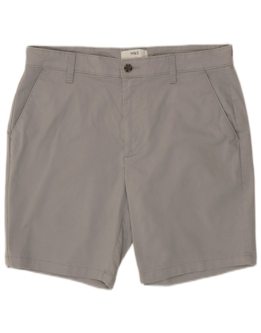 Pantaloncini chino da uomo Marks & Spencer W34 grandi in cotone grigio