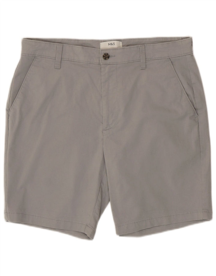 Pantaloncini chino da uomo Marks & Spencer W34 grandi in cotone grigio
