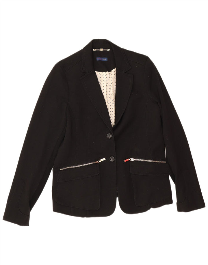 Giacca blazer a 2 bottoni da donna Trussardi Jeans UK 14 media nera