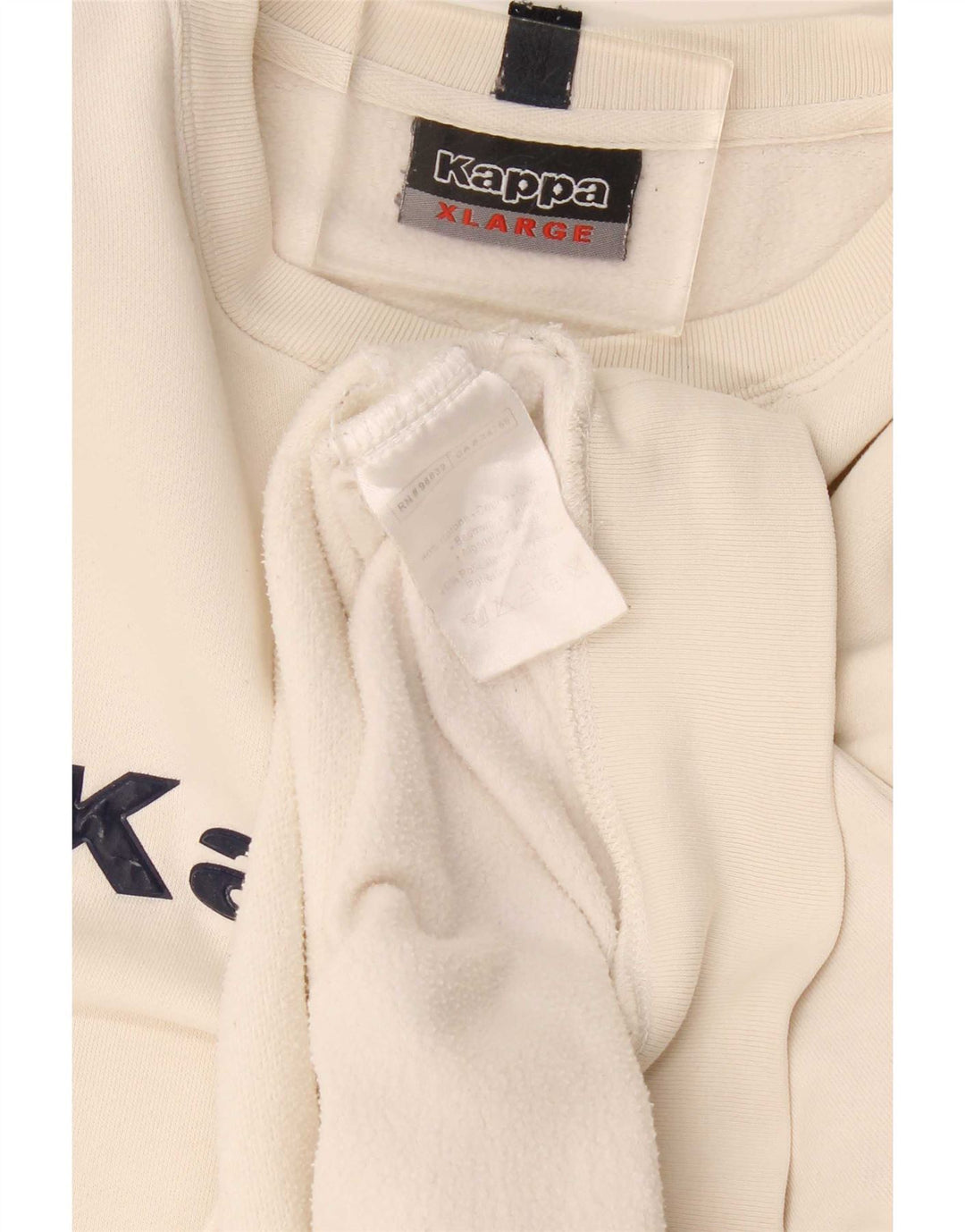 Felpa grafica da uomo Kappa Jumper XL in cotone bianco