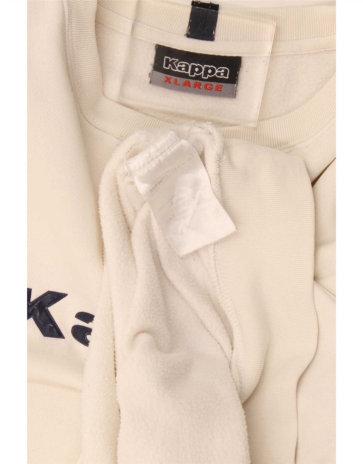 Felpa grafica da uomo Kappa Jumper XL in cotone bianco