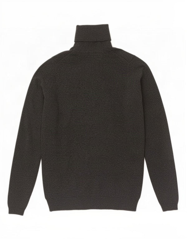 Maglione maglione a collo alto da donna Zara UK 12 Cotone grigio medio