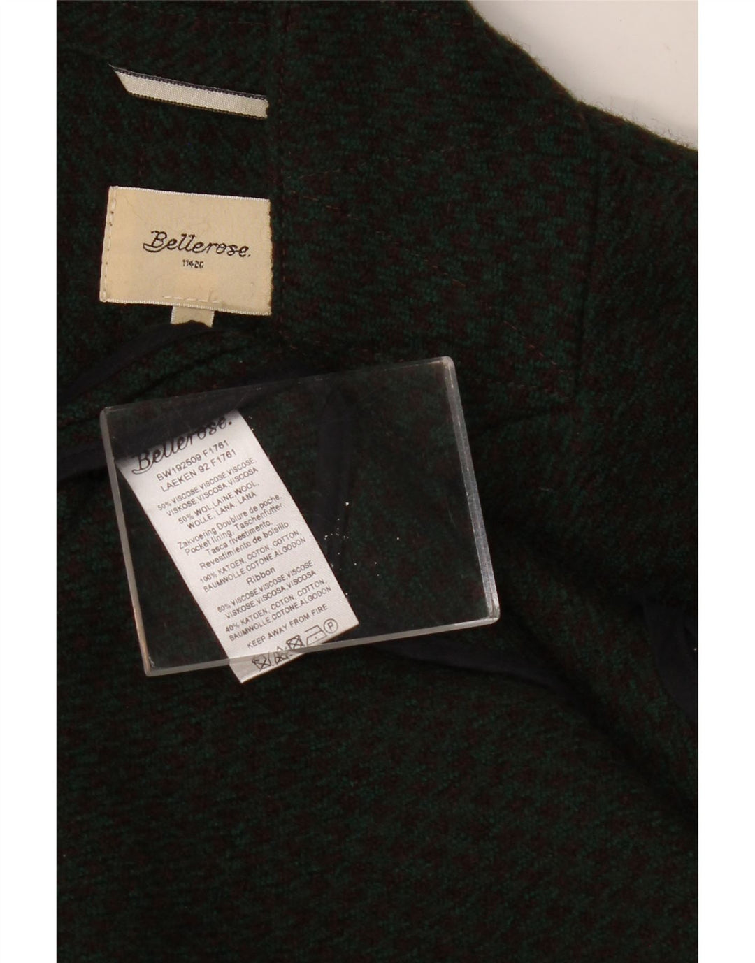 Soprabito da donna BELLEROSE US 2 XS Lana pied de poule kaki